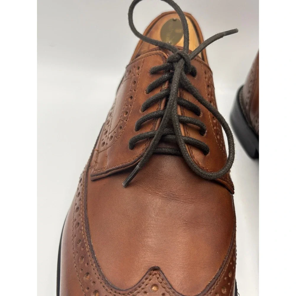 Nunn Bush Men's 9M Brown Leather Wingtip Brogue Comfort Gel Oxford Dress Shoes